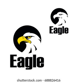 Eagle icon. Symbol of eagle hawk predator for sport team mascot.