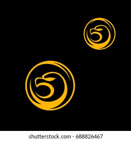Eagle icon. Symbol of eagle hawk predator for sport team mascot.