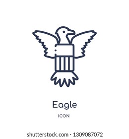 eagle icon from united states outline collection. Thin line eagle icon isolated on white background.