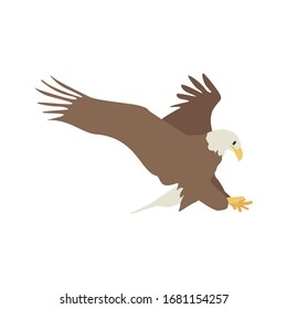 eagle icon vector illustration. Cartoon style bird, isolated on a white background