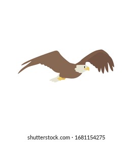 eagle icon vector illustration. Cartoon style bird, isolated on a white background