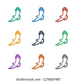 eagle icon white background. Editable outline eagle icon from animals. Trendy eagle icon for web and mobile.