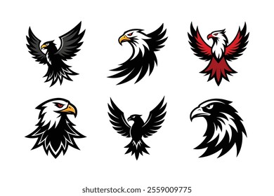 Eagle Icons Set – Vector and Stylized Eagle Symbols for Design Projects