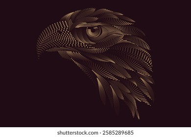 Eagle illustration, A Bald eagle, Golden eagle head ink pen vector Illustration.