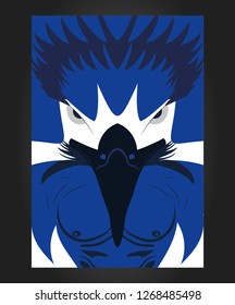 Eagle illustration blue , blue eagle poster