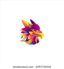 Eagle illustration design using colorful gradient colors