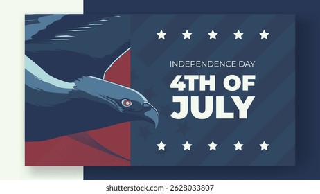 Eagle illustration for Independence day 4th of july banner and posters, vector illustration background