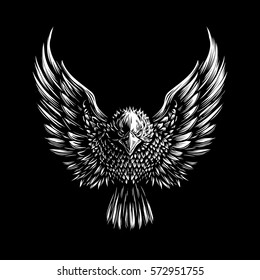 Eagle Illustration on Dark Background