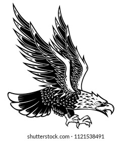 Eagle Emblem Isolated On White Vector Stock Vector (Royalty Free ...