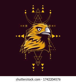 Eagle illustration with sacred geometry