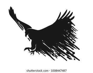 eagle illustration symbol. eagle silhouette with style.