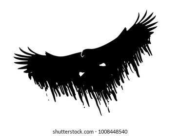 eagle illustration symbol. eagle silhouette with style.