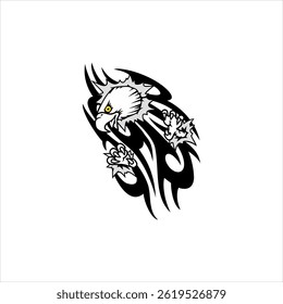 Eagle illustration with tribal style on white background. Can be used as graphic design