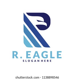 Eagle with Initial R Logo Vector