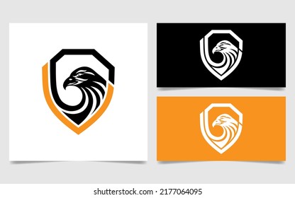 Eagle inside of shield logo template