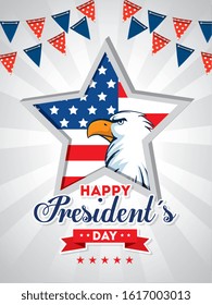 Eagle inside star design, Usa happy presidents day united states america independence nation us country and national theme Vector illustration