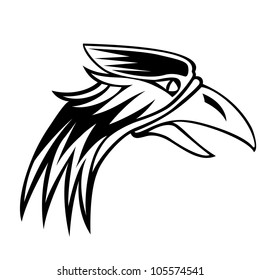 eagle isolated on white background black and white sign.