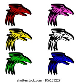 eagle isolated on white background for  emblem design. Vector set.