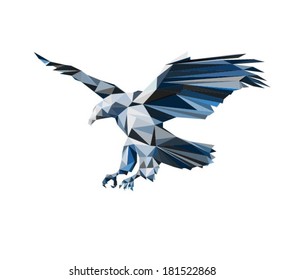 Eagle isolated on a white backgrounds, vector illustration