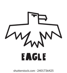 Eagle. Isolated outline icon. Flat vector illustration on white background.