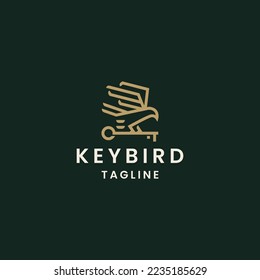 Eagle key bird logo icon design  template flat vector