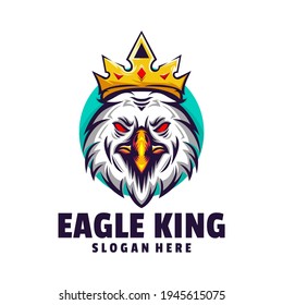 eagle king logo design vector