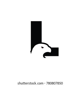 eagle L font logo flat vector template