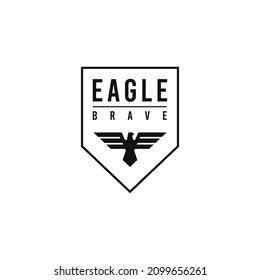 eagle label badge logo design vector
