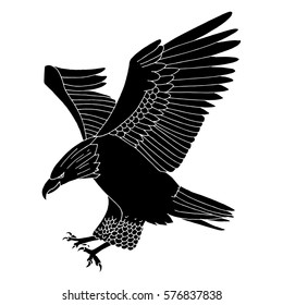 Eagle landing illustration 