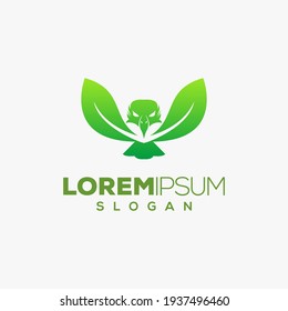 eagle leaf color logo design