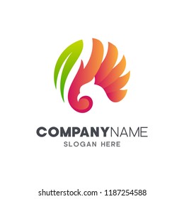 eagle + leaf vector logo
