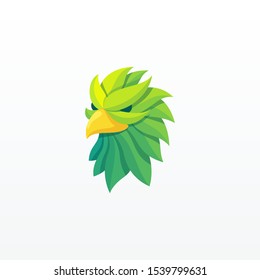 Eagle Leaves Colorful Icon Vector Template