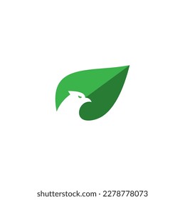 eagle and leaves or leaf logo. pictorial logo design . vector illustration	

