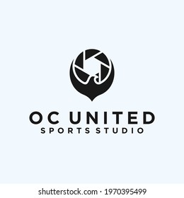 eagle with lens logo design vector illustration on white background