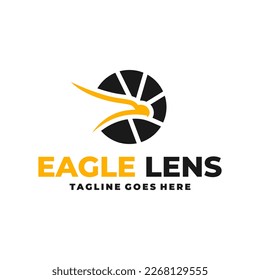 eagle lens vector illustration logo design