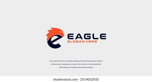 Letra de águila E diseño de logotipo