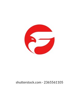 eagle and letter F for an icon