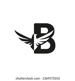 The eagle in the letter. Isolated drawing for use as an icon, logo, identity, in web and application design, for printing on various media and more