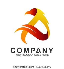 eagle letter A logo design template