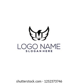 eagle letter m logo vector
