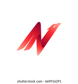 Eagle Letter N Initial Logo Template