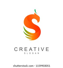 eagle letter s logo, phoenix letter s logo template