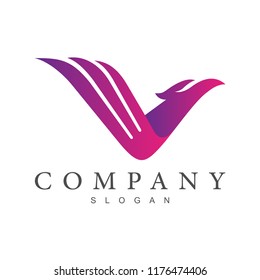 eagle letter v logo design