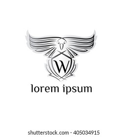 Eagle letter W Logo, bird logo,Phoenix logo,Vector Logo template. Bird of prey logo.