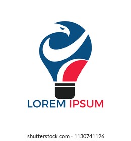 Eagle light bulb logo design. Creative idea concept design.
