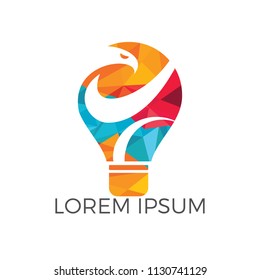 Eagle light bulb logo design. Creative idea concept design.