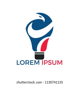 Eagle light bulb logo design. Creative idea concept design.