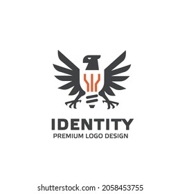 Adler Glühbirnen Logo-Design, Vektorgrafik