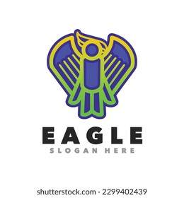 Eagle line art gradient colorful