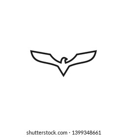 Eagle line art logo design vector template